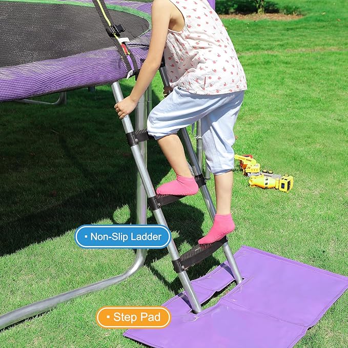 Zupapa 1800LBS Weight Capacity Double Frames Trampoline with No-Gap Design Curved Poles 16 15 14 12 10FT Trampolines with Enclosure Net for Kids Adults, Outdoor Family Fun