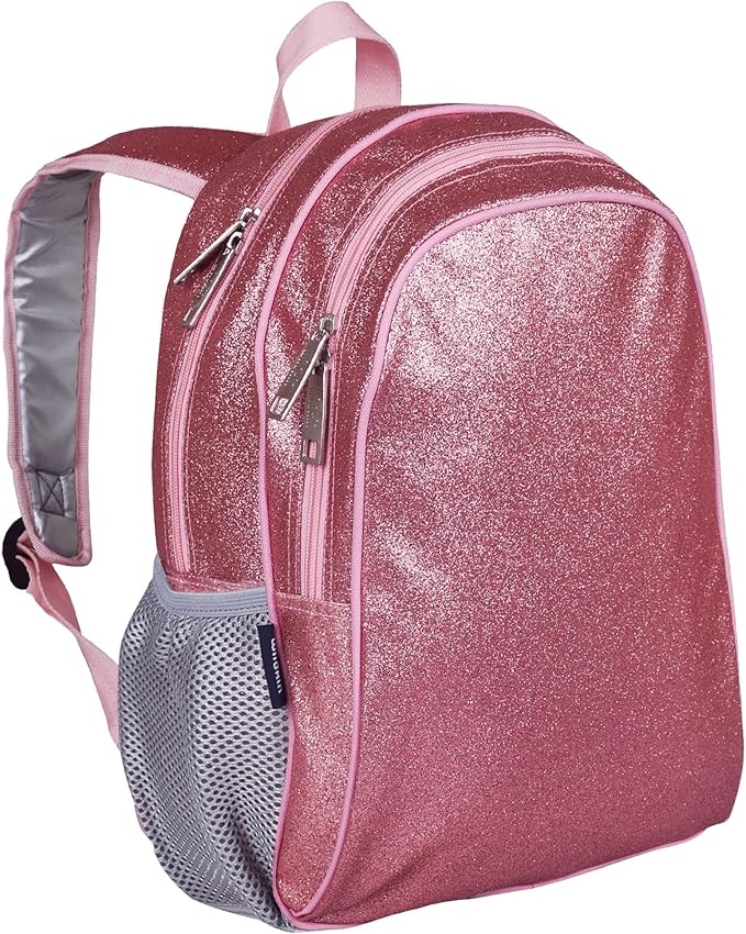 Wildkin 15-inch Kids Backpack – Durable, Padded, Adjustable for School & Travel - Pink Glitter