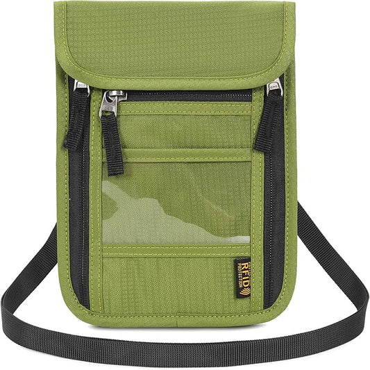 Neck Wallet Lightweight RFID Blocking Waterproof Travel Pouch for Women Men