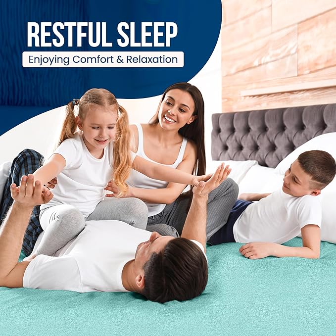 Utopia Bedding Waterproof Mattress Protector Full Size, Premium Terry Mattress Cover 200 GSM, Breathable, Fitted Style with Stretchable Pockets (Spa Blue)