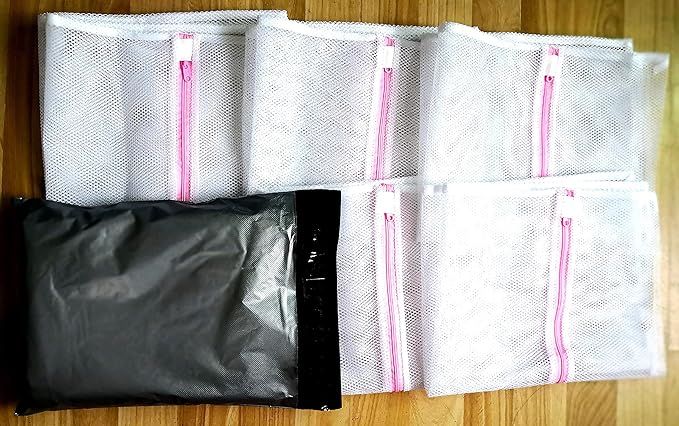 Mesh Laundry Bag, Kasiria 5 Pcs Washing Bags- for Laundry,Blouse, Hosiery, Stocking, Underwear, Bra and Lingerie, Travel Laundry Bag (X-Large)
