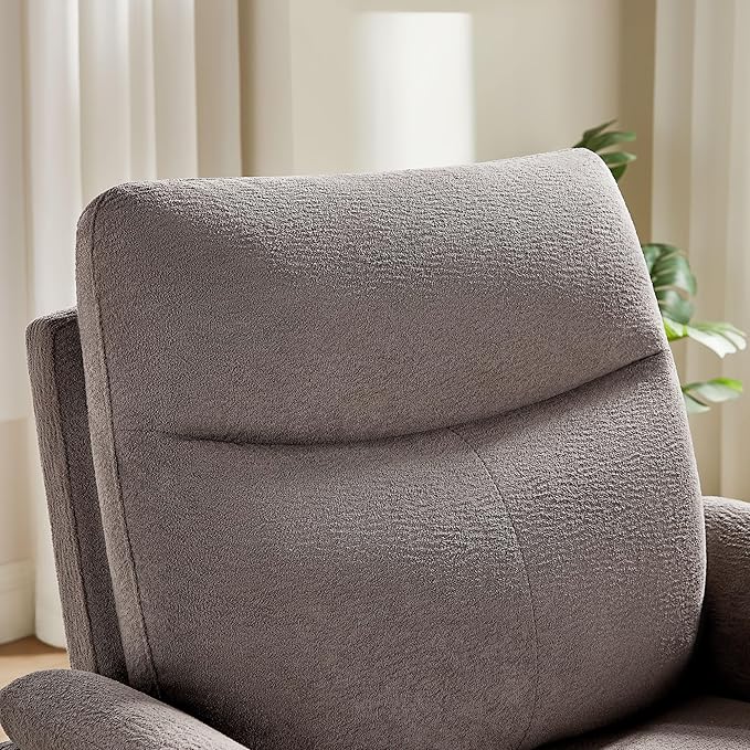 Power Recliner Chair Swivel Glider, Electric Rocking Recliner Chairs with USB and Type-C Ports, Nursery Chair Recliner for Living Room, Bedroom, Apartment（Light Brown）