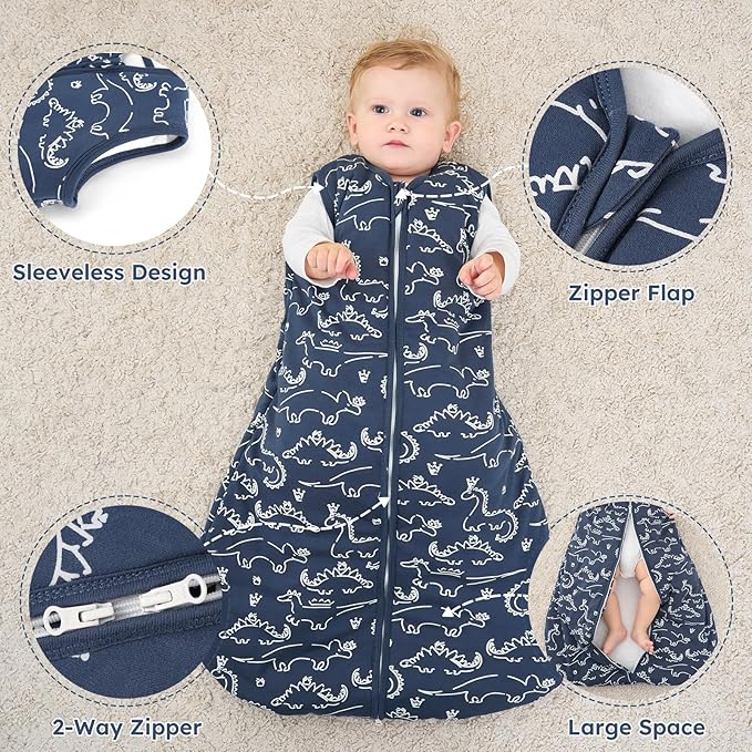 Yoofoss Baby Sleep Sack 18-24 Months, TOG 2.5 Baby Wearable Blanket with 2-Way Zipper, 100% Organic Cotton Fabric Winter Newborn Sleeping Sack, Warm Soft Comfy