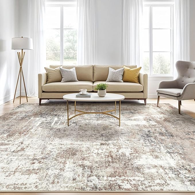 7x10 Area Rug Living Room: Washable Large Abstract Modern Soft Rugs Stain Resistant Indoor Floor Non-Slip Accent Carpet for Young Career Worker Aged 25-34 - Bedroom Playroom Office Dining Room