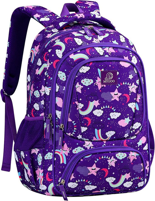Girls Backpack - 17" Tall Large Elementary School Bag, Doubleday Collection, 24L Capacity, Dream Purple
