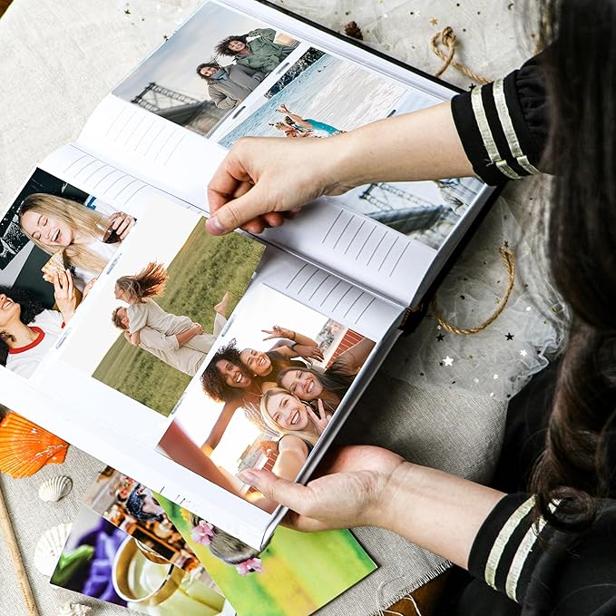 Holoary Travel Photo Album 4x6 - 300 Photos, Three Pictures Per Page, Memo Area, Beach & Vacation Memories