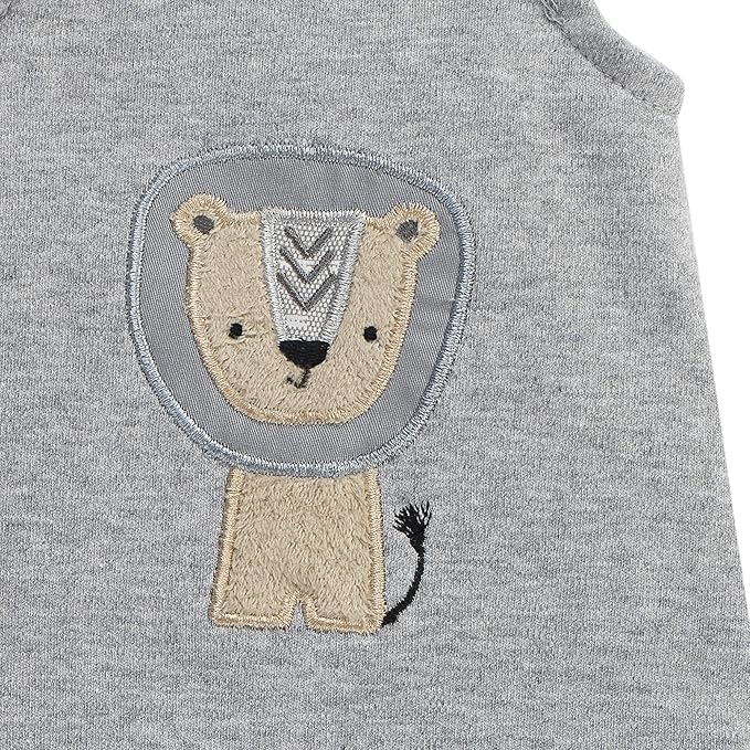 Lambs & Ivy Jungle Safari Gray/Tan/White Nursery 6-Piece Baby Crib Bedding Set