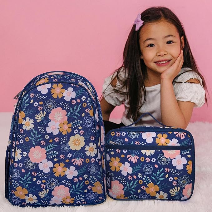 Wildkin 15-inch Kids Backpack – Durable, Padded, Adjustable for School & Travel - Wildflower Bloom