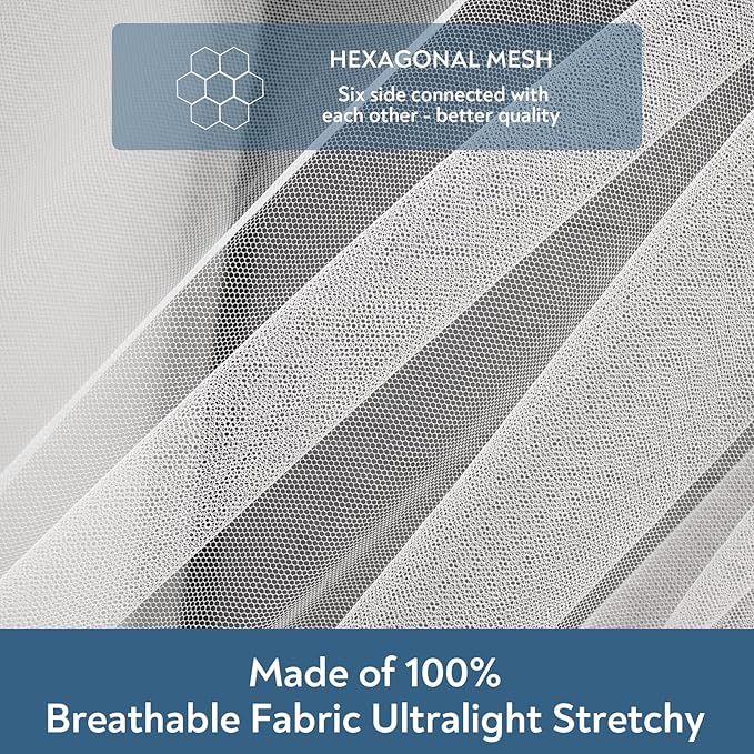 2 Pack Baby Mosquito Net for Stroller, Playard & Bassinet, Reusable Bug Net for Cradles, Carrier, Pack and Plays and Portable Mini Crib, Baby Playpen Mosquito Net Cover, White