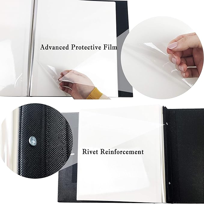 RECUTMS Photo Album Self Adhesive Magnetic DIY Scrapbook 60 Pages 13.3 x 13.4 (Inches) Accommodate 8X10 6X8 5X7 4X6 Photo Wedding Album Memory Book (White)