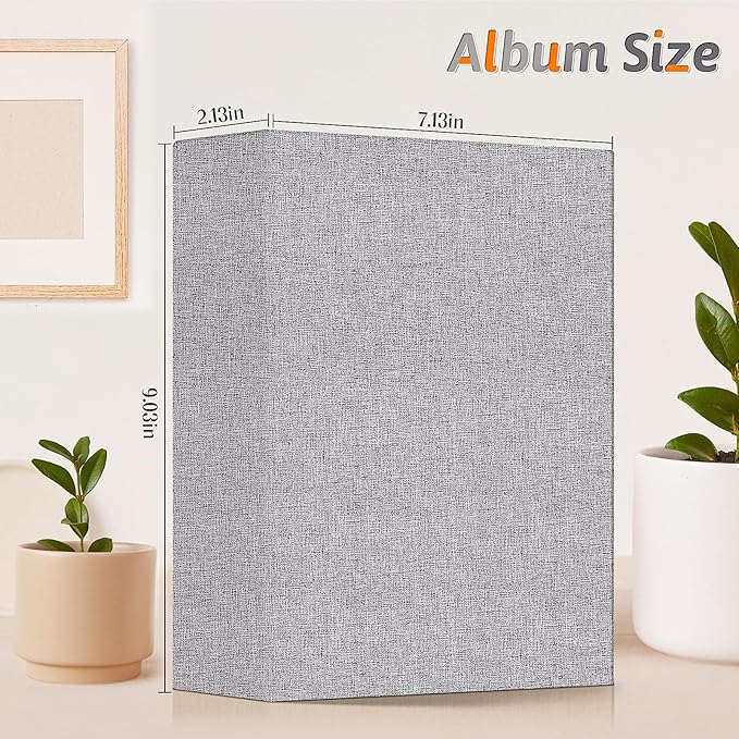 Popotop Photo Album 4x6 200 Pockets for Wedding Gifts,Linen Hardcover Picture Albums for Family Anniversary Baby Vacation Pictures