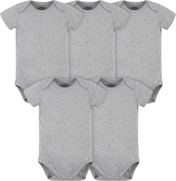Gerber baby-boys 5 Pack Onesies Multi-packs Bundle Interlock 180 Gsm