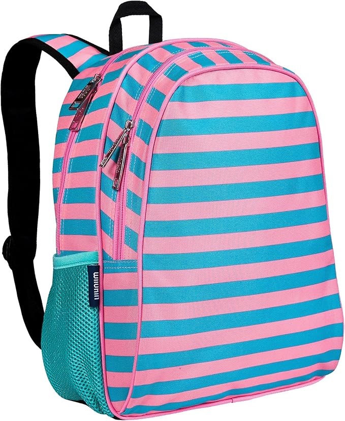 Wildkin 15-inch Kids Backpack – Durable, Padded, Adjustable for School & Travel - Pink Stripes