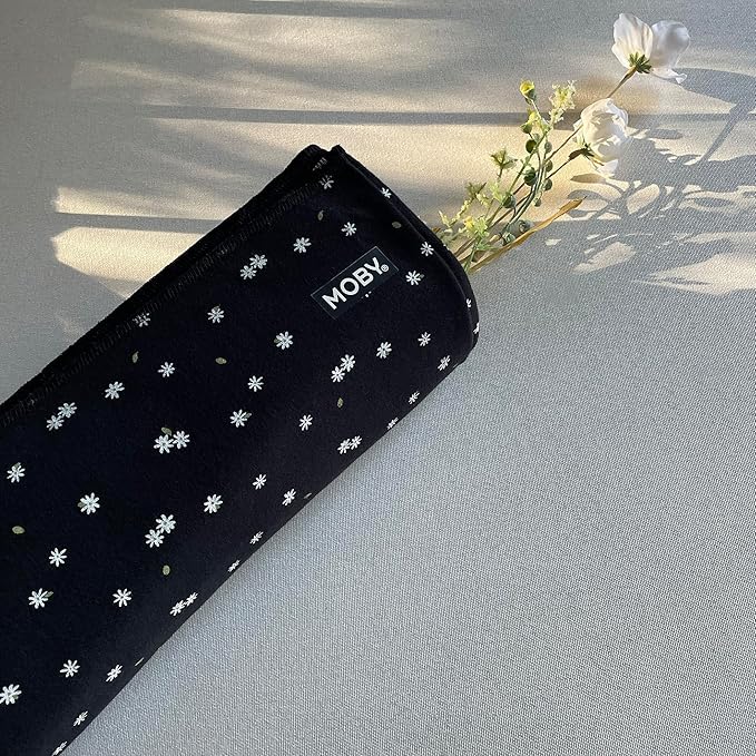 Moby Baby Wrap Carrier Classic for Newborns to Toddlers (8-33lbs), Infant Sling Carrier, Lightweight & Hands Free Design, Adjustable for All Body Types (Desert Daisy)