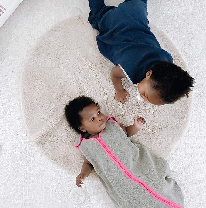 baby deedee Sleep Nest Fleece Baby Sleeping Bag, Mocha Hot Pink, 18-36 Month