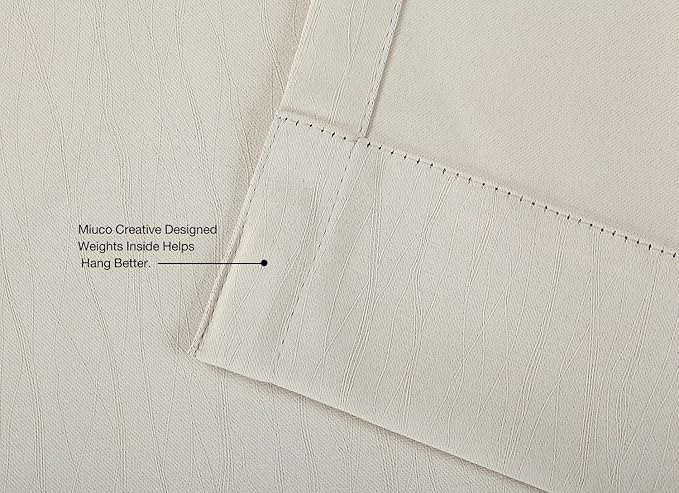 MIUCO Blackout Curtains Room Darkening Curtains Textured Grommet Panels for Living Room 2 Panels 52x84 Inch Long Beige