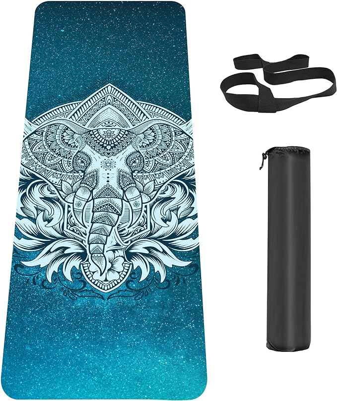 Non Slip Yoga Mat TPE Workout Mat for Men Women, Thick Workout Mat with Carrying Strap, Fitness Mats for Exercise, Yoga, Fitness, Pilates, Floor Workouts (72" x 24" x 6mm)