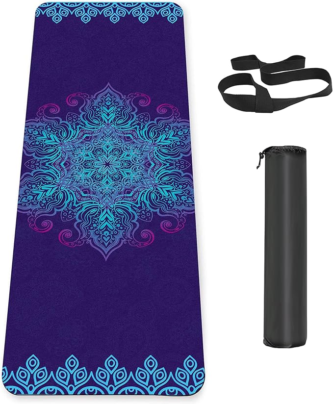 Non Slip Yoga Mat TPE Workout Mat for Men Women, Thick Workout Mat with Carrying Strap, Fitness Mats for Exercise, Yoga, Fitness, Pilates, Floor Workouts (72" x 24" x 6mm)