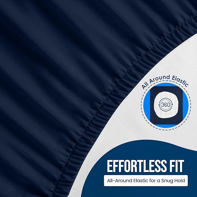 Utopia Bedding Waterproof Mattress Protector Twin Size, Premium Terry Mattress Cover 200 GSM, Breathable, Fitted Style with Stretchable Pockets (Navy)