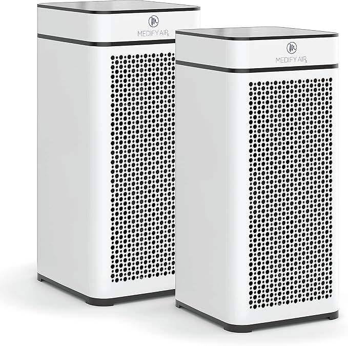 Medify MA-40 UV Light Air Purifier with True HEPA H14 Filter | 1,793 ft² Coverage in 1hr for Wildfires Smoke, Odors, Pollen, Pets | Removal to 0.1 Microns | White, 1-Pack