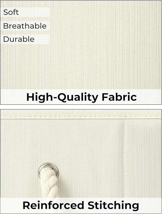 StorageWorks Storage Baskets for Shelves, Foldable Fabric Closet Storage Bins with Handles, Fabric Storage Bins Clothes Organizer, Beige, White & Ivory, 3-Pack, Small