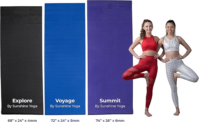 Sunshine Yoga Voyage Yoga Mat, 10 Pack, 72" x 24" Professional Studio and Gym Bulk Yoga Mats, 5mm Thick, Durable, Anti-Tear, Non Slip Fitness and Exercise Mats