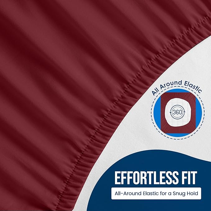 Utopia Bedding Waterproof Mattress Protector Queen Size, Premium Terry Mattress Cover 200 GSM, Breathable, Fitted Style with Stretchable Pockets (Burgundy)