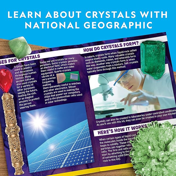 National Geographic Jumbo Crystal Growing Kit - Grow A Giant Glow in The Dark Crystal in a Few Days with This Science Kit, Crystals for Kids (Amazon Exclusive)
