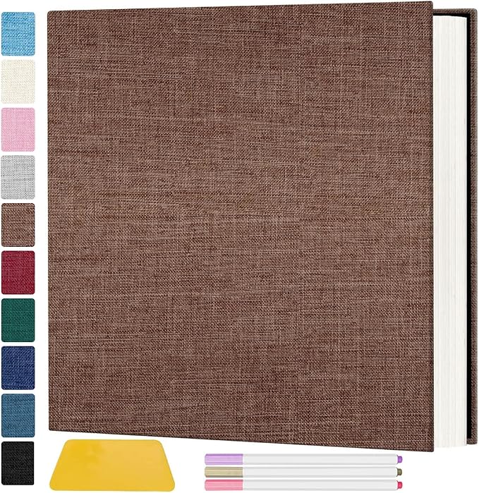 Zesthouse Photo Album Self Adhesive Pages, 60 Pages Magnetic Scrapbook Albums with Sticky Page,Photos Album Holds 8x10 & 5X7 & 4x6 & 6x8 & 3x5, Large Picture Book Ideal for Family,Wedding,Baby