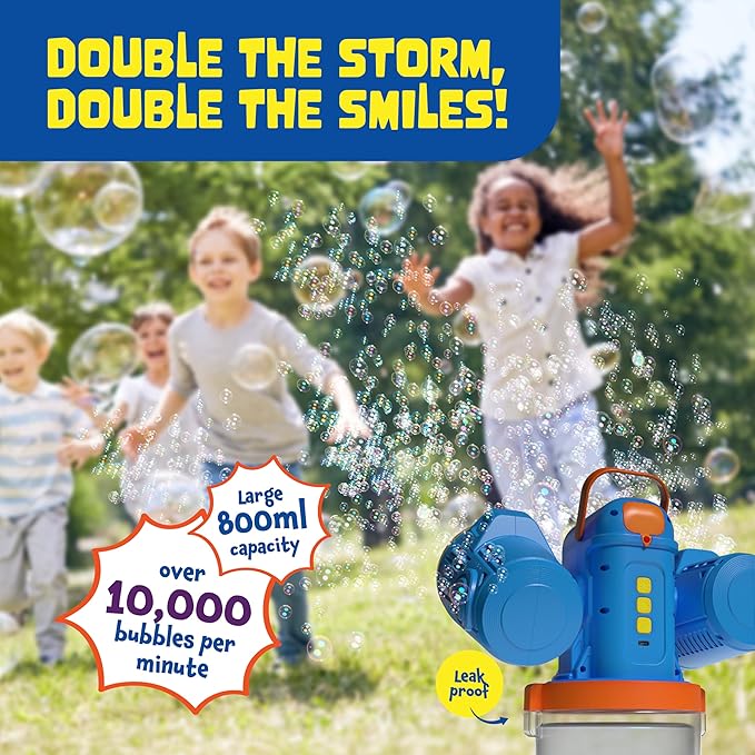 Rechargeable Bubble Machine for Kids,180° Rotation 10,000+ Big Bubbles Per Minute, Boy Birthday Gift, Outdoor Toys, Summer Games & Activities, Gifts for Toddlers, Boys & Girls Age 3,4,5,6,8+ Year Old
