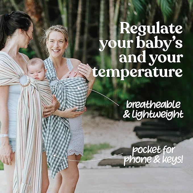 Nalakai Luxury Ring Sling Baby Carrier, Soft Linen Blend Baby Sling, Baby Wrap, Wear Your Little One Close to Your Heart, Comfort, Style