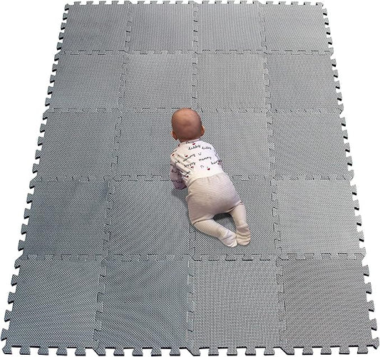 YIMINYUER® 20 Tiles (30cm×30cm×1cm Each Tile) Baby Soft Puzzle Play Mats, Kids Thick EVA Foam Floor, Toddlers & Children's Soft Interlocking Mat R12G301020