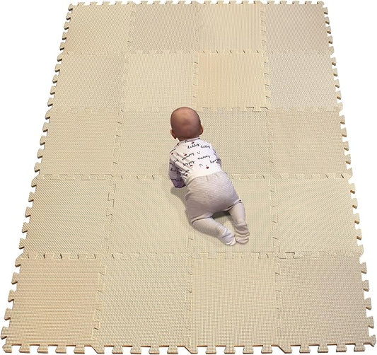 YIMINYUER Baby Playmat, 20 Pcs Soft EVA Foam Jigsaw Puzzle Exercise Yoga Mat, Non-Toxic Portable Playroom Flooring for Crawling, Floor Protection, Unisex, R10-G301020