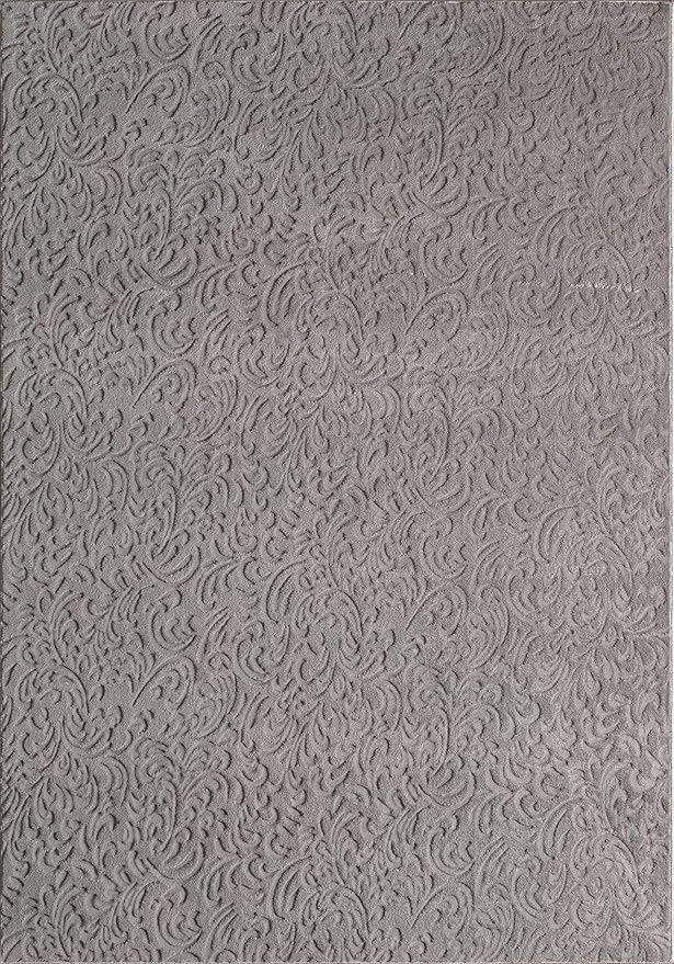 Non-Slip Washable 5x7 Area Rugs for Living Room Bedroom, Ultra Soft Bedside Rug, Indoor Floor Carpet for Kids Girls and Boys, Dorms, Nursery Rooms, Non-Skid Area Rug, Flower Grey, 5' x 7'