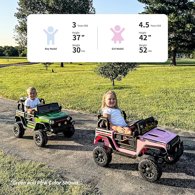 12V Kids Ride on Car Truck, Kids Electric Vehicles Car Ride on Toy for Toddlers 3-5 with Remote Control - Red